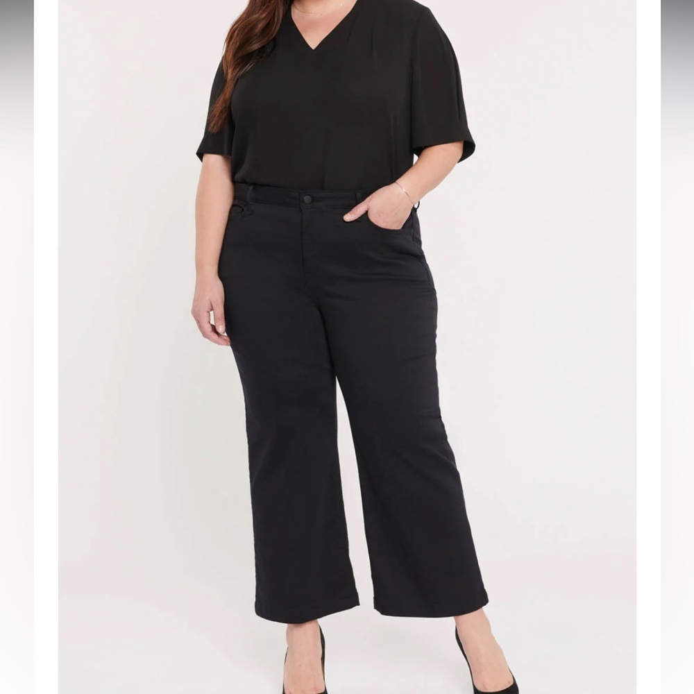 NYDJ Black Wide-Leg Flare Jeans